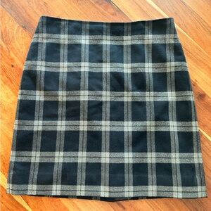 Banana Republic Navy Blue and Gray Plaid Mini Skirt